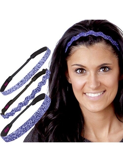 Hipsy Women's Adjustable NO SLIP Bling Glitter Headband Mixed Pack