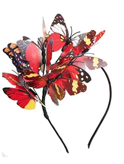 Butterfly Fascinator Hat Monarch Derby Headband Festival Crown Halloween Costume Bohemian Wedding Headpiece