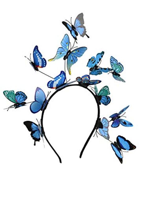 Butterfly Fascinator Hat Monarch Derby Headband Festival Crown Halloween Costume Bohemian Wedding Headpiece