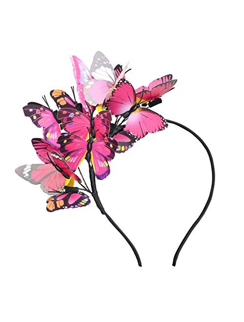 Butterfly Fascinator Hat Monarch Derby Headband Festival Crown Halloween Costume Bohemian Wedding Headpiece