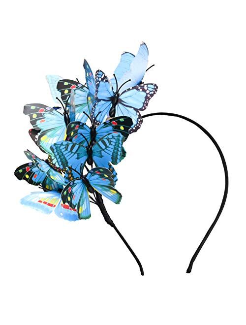 Butterfly Fascinator Hat Monarch Derby Headband Festival Crown Halloween Costume Bohemian Wedding Headpiece