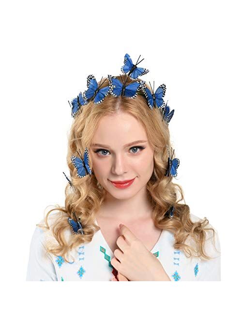 Butterfly Fascinator Hat Monarch Derby Headband Festival Crown Halloween Costume Bohemian Wedding Headpiece