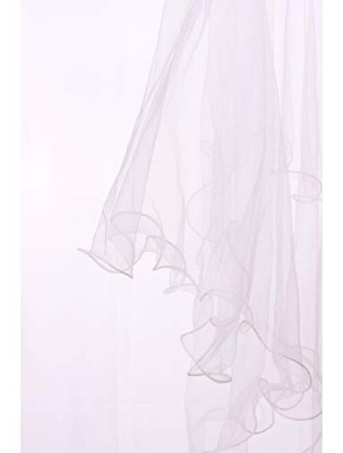 Flower Girls White First Communion Veil Headband with Bow