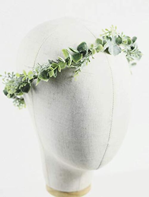 FIDDY898 Artificial Floral Crown Green Flower Crown Floral Bridal Headpiece for Photo Prop