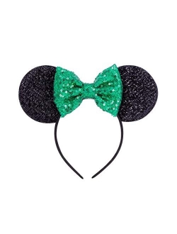 Kewl Fashion Sequins Bowknot Lovely Mouse Ears Headband Headwear for Travel Festivals