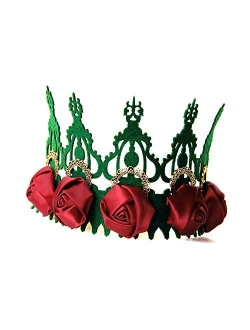 Floral Fall Rose Red Rose Flower Crown Woodland Hair Wreath Festival Headband F-67