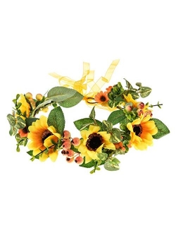 DDazzling Women Flower Headband Wreath Crown Floral Wedding Garland Wedding Festivals Photo Props