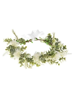 DDazzling Women Flower Headband Wreath Crown Floral Wedding Garland Wedding Festivals Photo Props