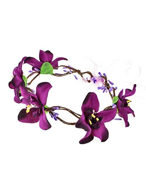 DDazzling Women Flower Headband Wreath Crown Floral Wedding Garland Wedding Festivals Photo Props