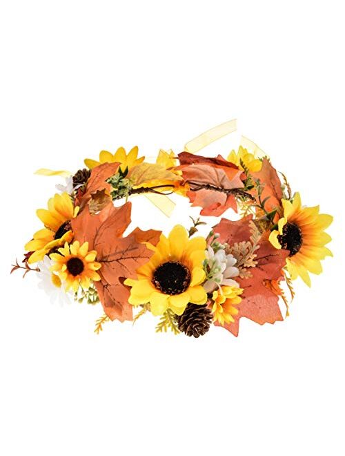 DDazzling Women Flower Headband Wreath Crown Floral Wedding Garland Wedding Festivals Photo Props