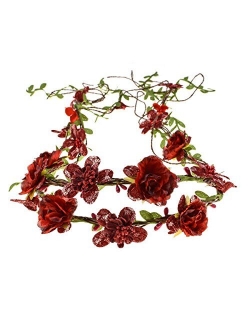 Floral Fall Adjustable Bridal Flower Garland Headband Flower Crown Hair Wreath Halo F-83