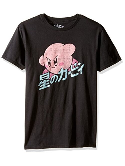 Nintendo Men's Kirby Eating Lots Candy, Cake, and Food Short Sleeve T-Shirt