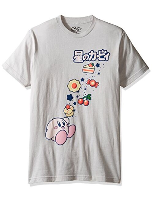 Nintendo Men's Kirby Eating Lots Candy, Cake, and Food Short Sleeve T-Shirt