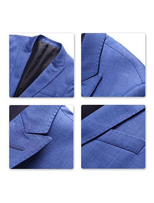 Mens 3 Piece Elegant Suit Set Dress 1 Button Dinner Blazer Tux Jacket Vest Pants