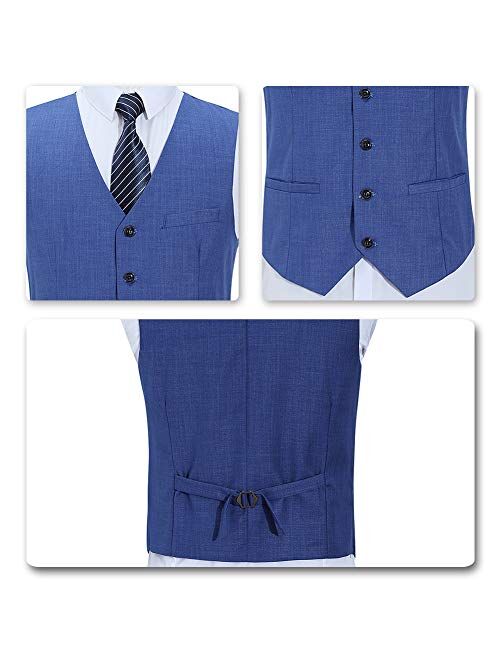 Mens 3 Piece Elegant Suit Set Dress 1 Button Dinner Blazer Tux Jacket Vest Pants