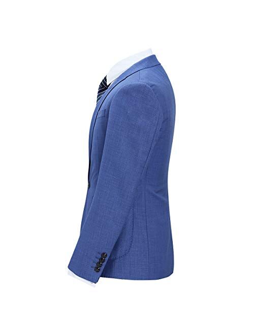 Mens 3 Piece Elegant Suit Set Dress 1 Button Dinner Blazer Tux Jacket Vest Pants