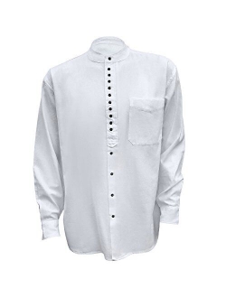 Civilian Irish Grandfather Collarless Shirt - Cotton/Linen Blend