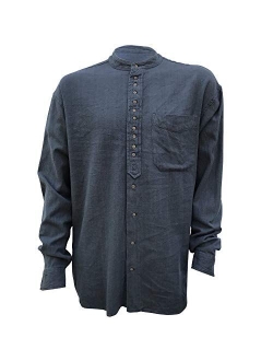 Civilian Irish Grandfather Collarless Shirt - Cotton/Linen Blend