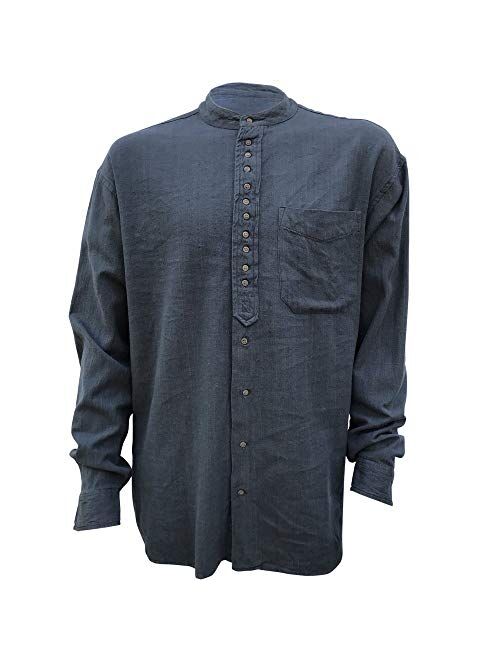 Irish Setter Civilian Irish Grandfather Collarless Shirt - Cotton/Linen Blend