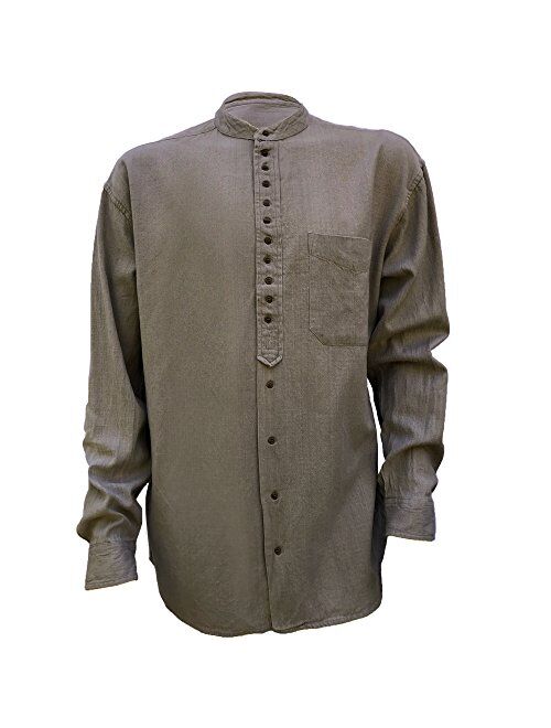 Irish Setter Civilian Irish Grandfather Collarless Shirt - Cotton/Linen Blend