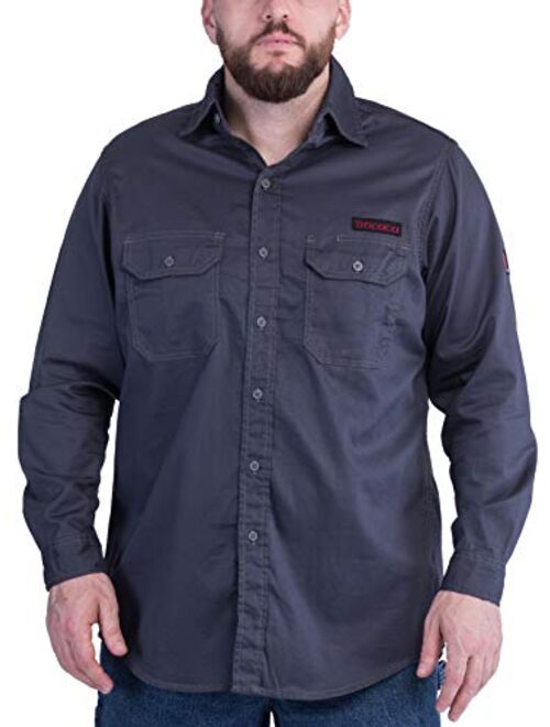 Titicaca FR Shirt Flame Resistant Work Shirt Lightweight 88% Cotton/12% Nylon Men's Long Sleeve Navy Uniform Shirt