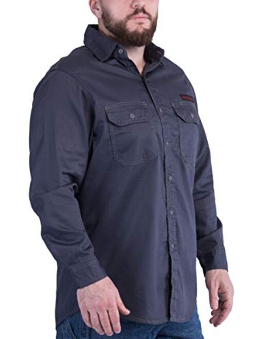 Titicaca FR Shirt Flame Resistant Work Shirt Lightweight 88% Cotton/12% Nylon Men's Long Sleeve Navy Uniform Shirt