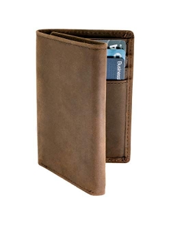 Stay Fine Mens Trifold Wallet | Leather Wallets For Men RFID Blocking | Genuine Leather Wallet with ID Window | Extra Capacity Mens Wallet