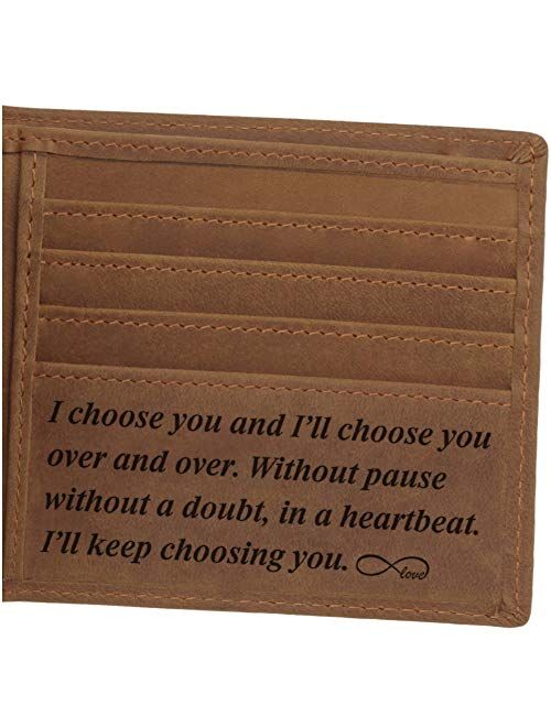 Personalized Engraved Wallet, Custom Photo Leather Wallet for Men, Perfect Gifts for Husband,Dad,Son,BF,Groomsmen