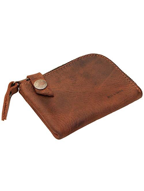 Hide & Drink, Leather Zippered Wallet, Holds Up to 6 Cards Plus Folded Bills, Pouch Organizer, Cash Holder, Travel Essentials, Mini, Pocket-Size, Handmade Includes 101 Ye