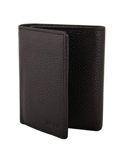 Trifold Leather Wallets for Men Slim Design RFID Blocking Credit Card Holders & ID Window