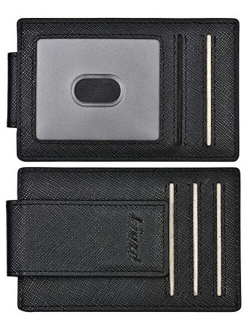 Money Clip, Front Pocket Wallet, Leather RFID Blocking Strong Magnet thin Wallet