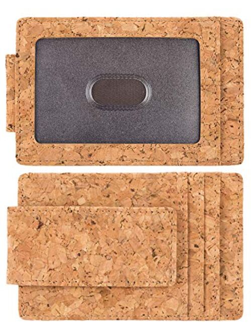 Money Clip, Front Pocket Wallet, Leather RFID Blocking Strong Magnet thin Wallet