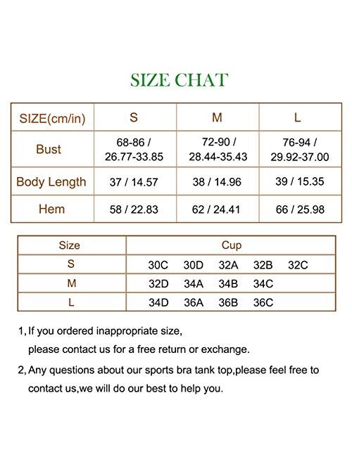 UOTJCNR Women's Longline Yoga Tank Top Padded Sports Bra Workout Fitness Running Camisole Crop Top