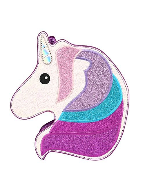 HDE 3D Glitter Unicorn Crossbody Purse Bag for Teens Girls Women Novelty Handbag