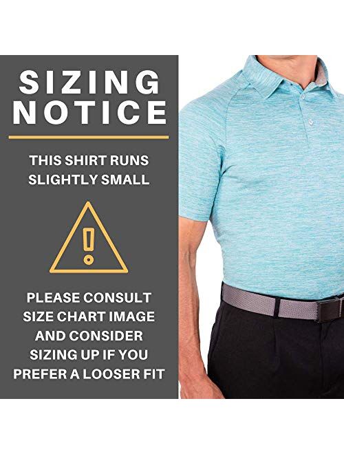 CC Performance Slim Fit Golf Shirts for Men Dry Fit Tech Fabric | Wrinkle Resistant Mens Polo Shirts Slim Fit Stretch