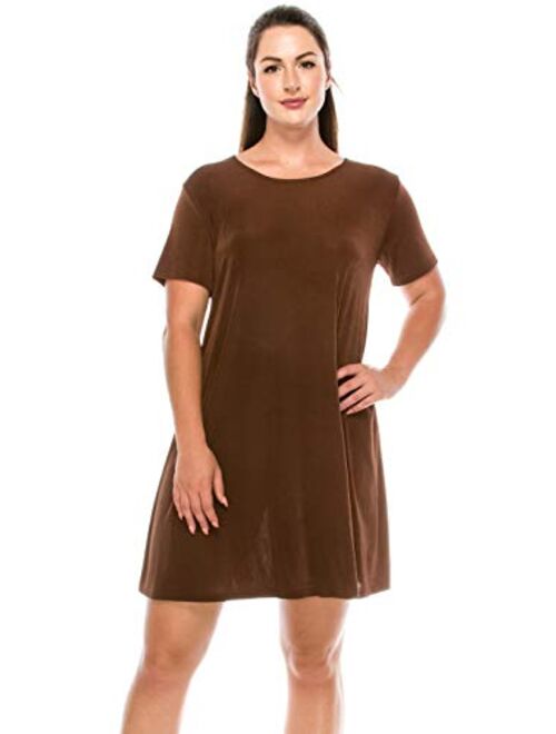 Jostar Women's Stretchy Missy Dress Short Sleeve