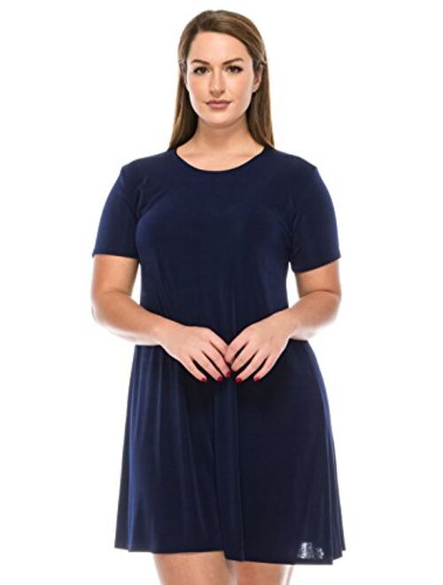 Jostar Women's Stretchy Missy Dress Short Sleeve