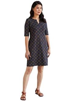 Fair Indigo Women's Fair Trade Organic Split Neck Dress