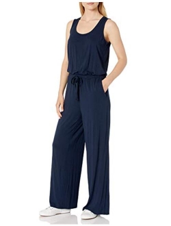 Women's Sleeveless Scoop-Neck Wide-Leg Jumpsuit