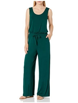 Women's Sleeveless Scoop-Neck Wide-Leg Jumpsuit