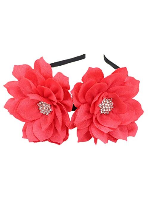 Coolwife Fascinator Headband Hair Clip Lotus Flower Bridal Headpieces Wedding Party Headwear