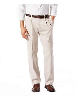 Men's Classic Fit Pleated Khaki Pants