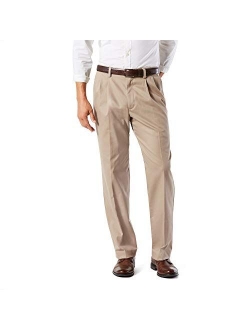 Men's Classic Fit Pleated Khaki Pants