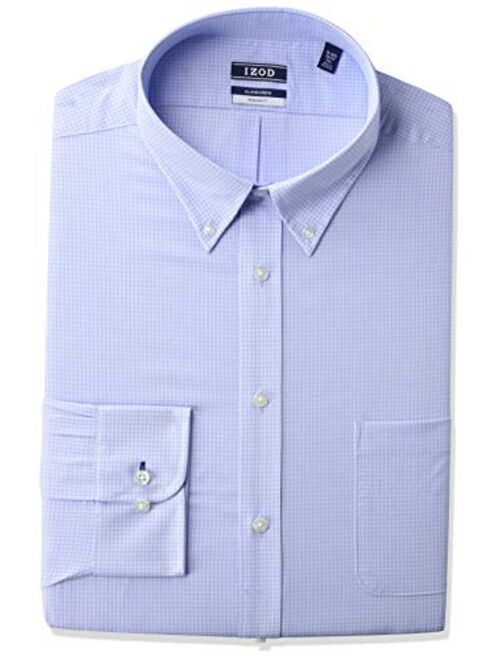 IZOD Men's Dress Shirts Regular Fit Stretch Gingham