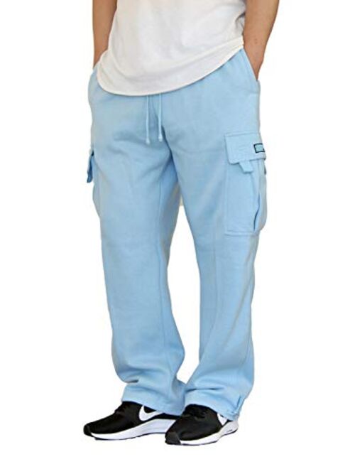 AIRNINE Men's Fleece Cargo Sweatpants Heavyweight S-6XL