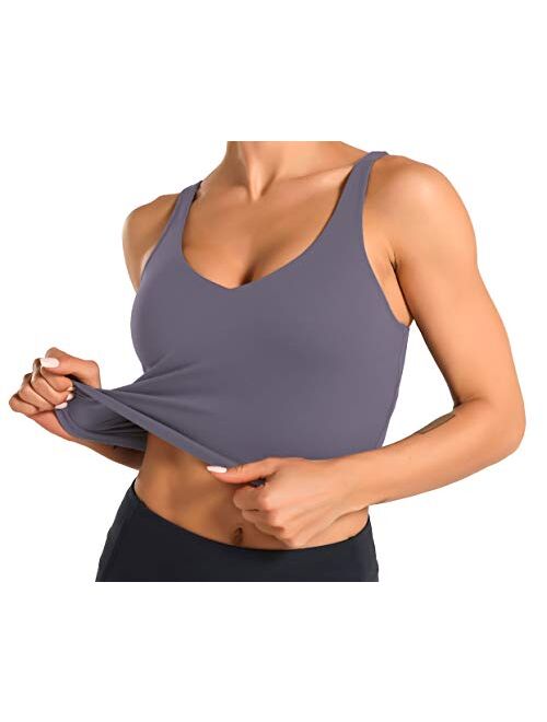 Dragon Fit Sports Bra for Women LonglinePaddedBra YogaCrop Tank TopsFitness Workout Running Top