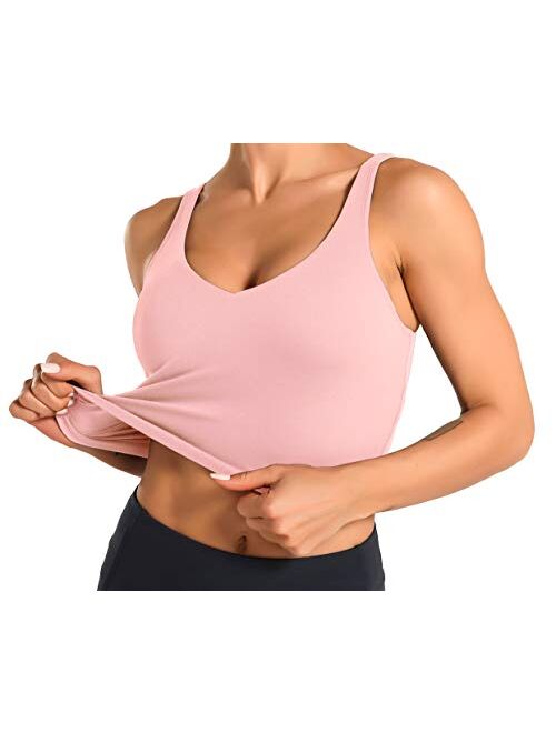 Dragon Fit Sports Bra for Women LonglinePaddedBra YogaCrop Tank TopsFitness Workout Running Top