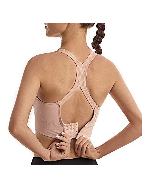 Racerback Sports Bras for Women Pull-On Closure high Impact Yoga Workout Tops