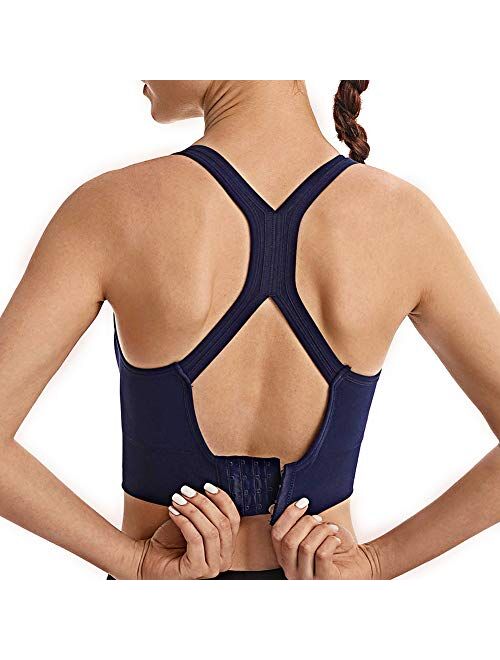 Racerback Sports Bras for Women Pull-On Closure high Impact Yoga Workout Tops