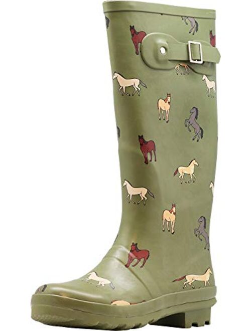 NORTY Women's Hurricane Wellie - 14 Solids and Prints - Glossy & Matte Waterproof Hi-Calf Rainboots